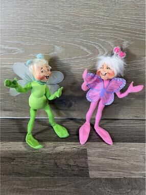 2011 & 12 Annalee 9" Pink Spring Elf  Butterfly Green Elf Dragonfly